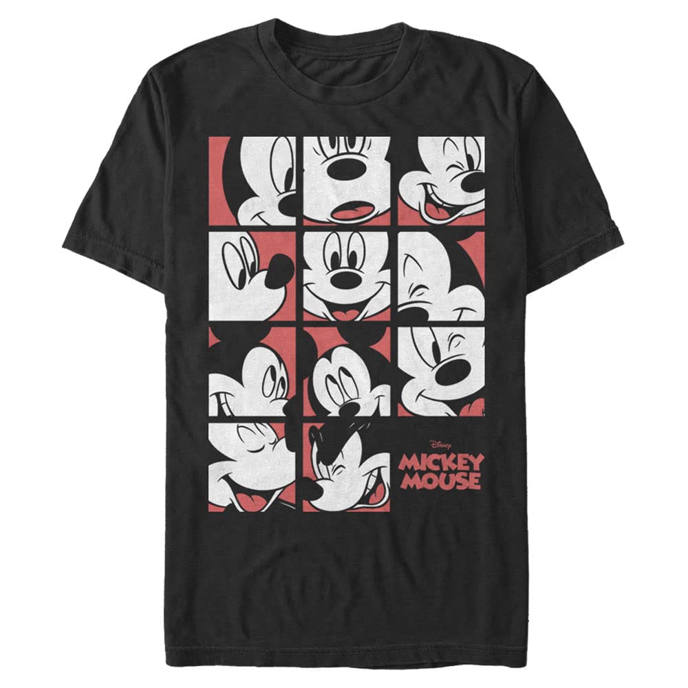 Disney Mens Disney Classic Mickey Mickey Mouse Expression Grid Men's Tops Short Sleeve Tee Shirt