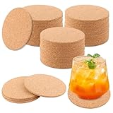 CYEER 50 Stück Korkuntersetzer Rund Ø 10 cm, Saugfähige Glasuntersetzer, Hitzebeständige Untersetzer für Gläser, Tassen & Pflanzen, Tischschutz gegen Wasserflecken für Basteln & Bar- 3mm Dick