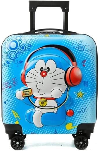 Kids Carry On Luggage with Wheels, 18-inch Hard Shell Suitcase for Boys &amp; Girls, Lightweight Toddler Rolling Travel Bag wi...
