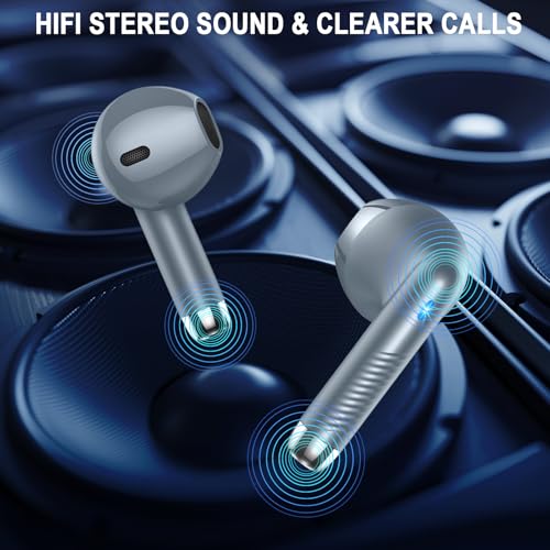 Image of Wireless Earbuds, Bluetooth 5.4 Ear Buds LED Power Display Headphones Bass Stereo, Bluetooth Earbuds in-Ear Noise Cancelling Mic, 40H Playback Mini Case IP7 Waterproof Sports Earphones for Android iOS