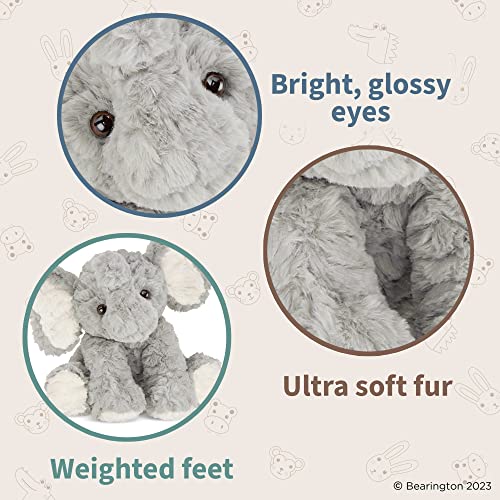 Bearington Collection Dinky Plush Gray Elephant Stuffed Animal, 10.5 Inch #TOP2