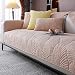 Sofa überwurfdecke, Gewaschene Baumwolle Gesteppt rutschfest Rückenlehne Sofabezug Stoff/Holz/Leder L-Form Sofaschutz Für Haustiere, Kinder, Kinder, Liebessitz, Couch Dekorieren,Brown1-90x70cm
