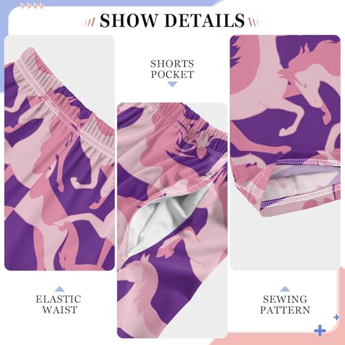 ZZKKO Horses Tender Pink Boys Pants for Kids Jogger Pants with Pockets S-XL4