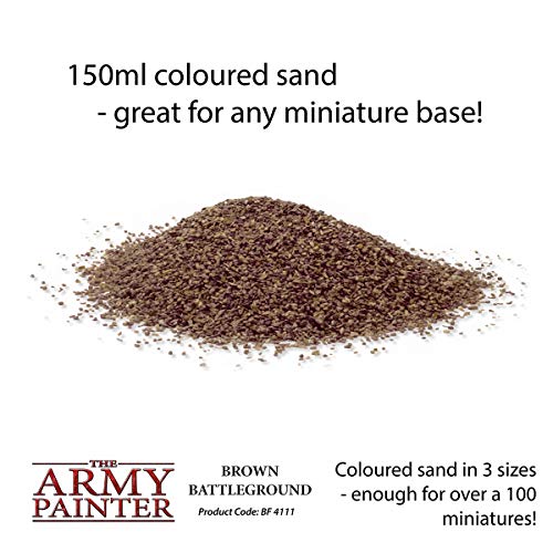 The Army Painter Battlefield: Brown Battleground Basing, 150 Ml-For Miniature Bases & Terrains -Scenics Static Grass, Model Terrain Grass, Terrain Model Kit & The Army Painter Tufts For Bases Of Minis #TOP1