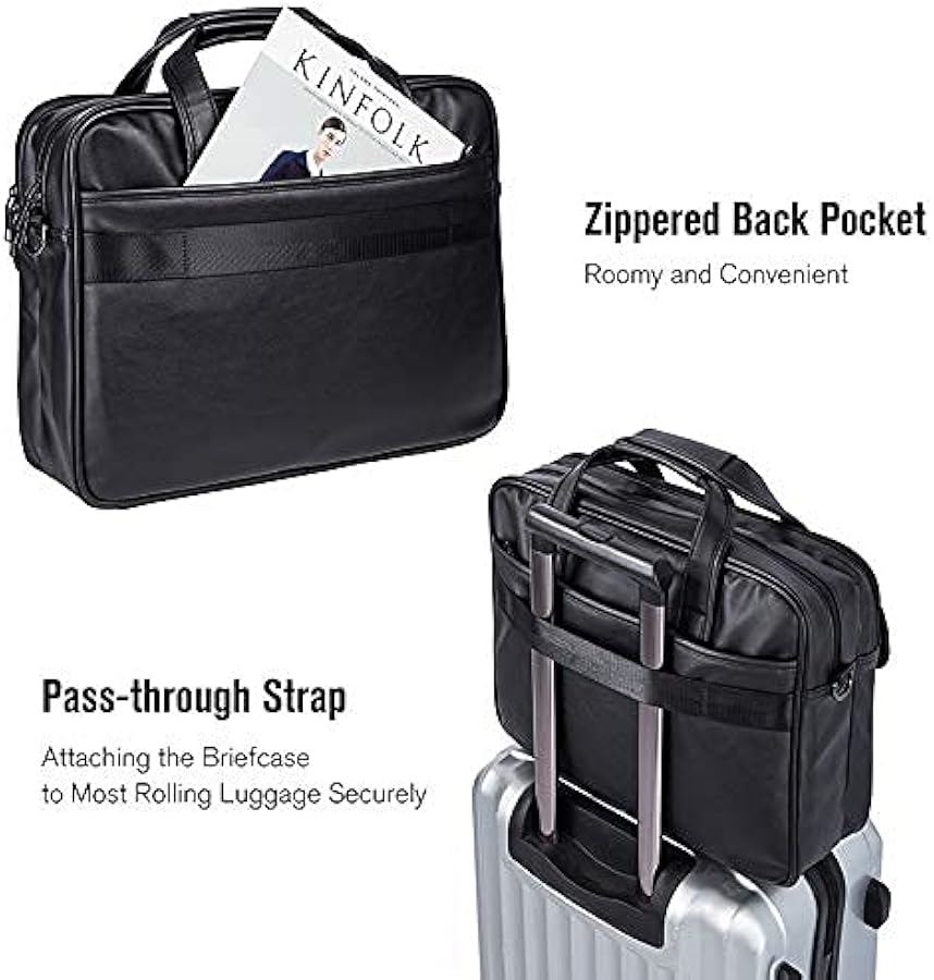 Amazon.com: seyfocnia Men's Leather Messenger Bag, 17.3 Inches