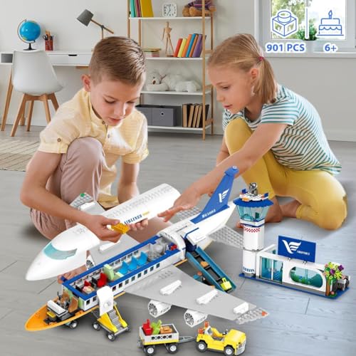 CUBIMANA 21-Inch Large City Passenger Airplane Building...