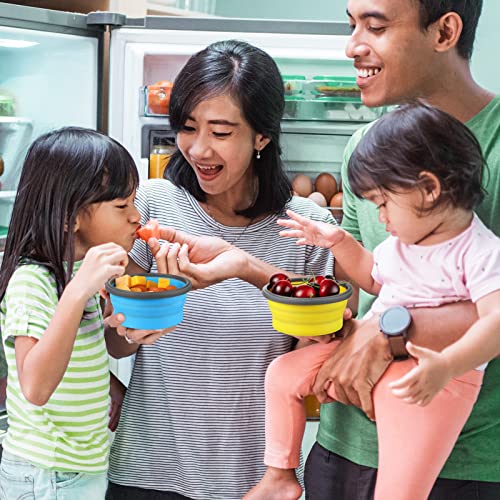 8 Pcs Small Silicone Collapsible Food Storage Containers With Airtight Lids Stacking Silicone Meal Prep Lunch Containers For Kitchen, Traveling, Leftover, Microwave Freezer Dishwasher Safe, 4 Colors #TOP4