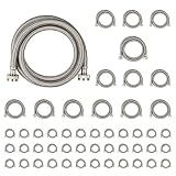 Niikappu Washing Machine Hoses 5ft, 50 Pack Braided Stainless Steel Washer Hoses, Hot and Cold Washer Supply Line, Universal Flexible Laundry Machine Hose for All Washing Machine
