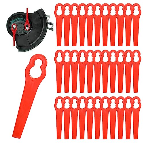 NITAIUN 150 Piezas Rojo Cuchillas de Plástico Cortacésped Cuchillas Cortador de Césped Repuesto Cuchillas de Repuesto de Plástico Accesorios de Herramientas para Cortadora Césped (Rojo)