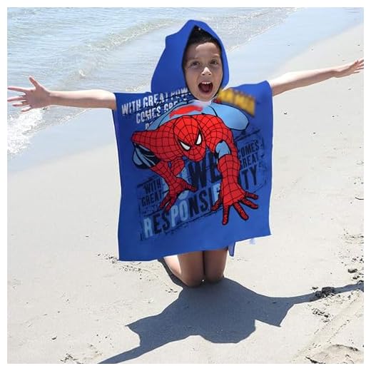 Amycute Toalla de Baño con Capucha de Niños, Toalla de Playa de Microfibra Poncho y Bolsas, Albornoz de Dibujos Animados Toalla Piscina Toalla de Poncho para niñas y niños