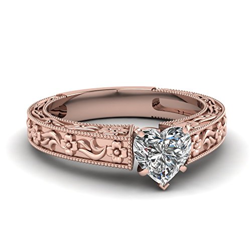 Bague de Fiançailles Cœur en Or Rose à Porter au Quotidien