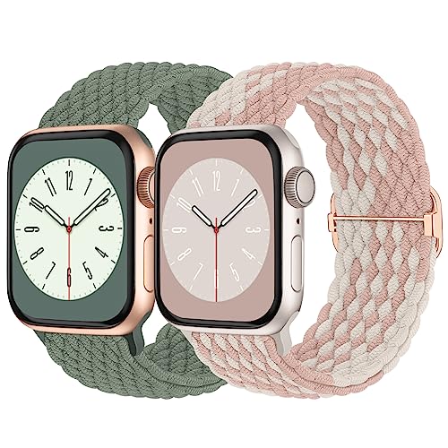 Image of Braided Solo Loop Compatible with Apple Watch Band 38mm 40mm 41mm 42mm 44mm 45mm 46mm 49mm Women Men, Adjustable Stretchy Bands Elastic Sport Strap for iWatch Series 11 10 9 8 7 6 5 4 3 2 SE Ultra 3 2