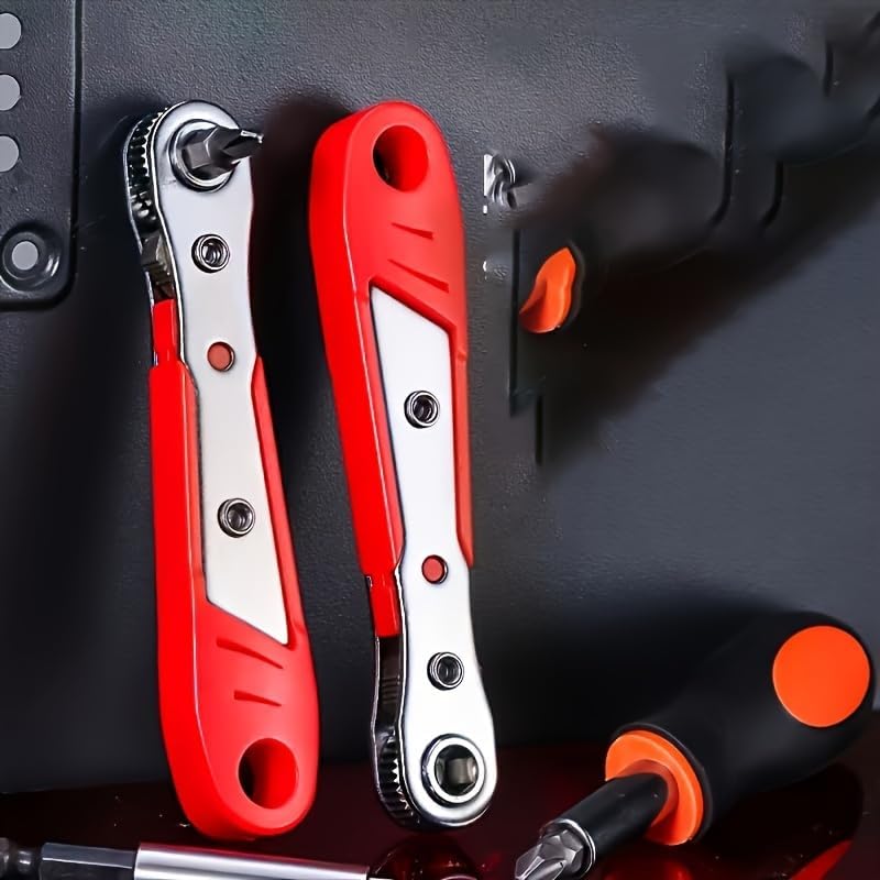 1pc Red Right Angle Elbow Wrench - Phillips Screwdriver for Narrow Spaces (Red)