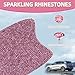 10 pcs Bling Diamond Car Door Handle Stickers, Bling Car Accessories for Women, Universal Rhinestone Crystal Glitter Door Handle Protector Stickers and Decals, Scratch Safety Reflective (Pink)