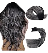 Sassina Unsichtbare Tape in Haarverlängerungen Echtes Haar 40cm Tape in Extensions Echthaar Natur...