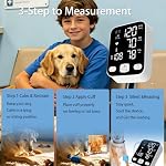 LBO Pet/Dog/Cat Veterinary Blood Pressure Monitor, Animal Automatic Digital BP Machine with Large LCD Screen Backlight 3 Cuffs 3 * 199 Memory Silent