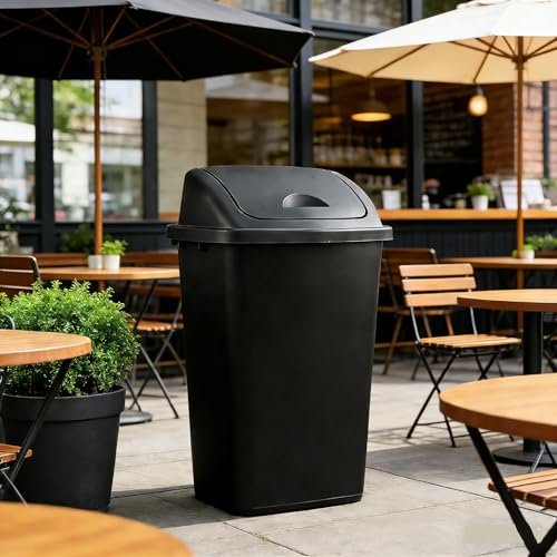 4 Pack Canecas de Basura de Plástico Negra 13 gal miniatura 5