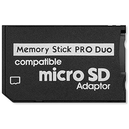 Ociodual Micro SD/TF 64GB auf Memory Stick PRO Duo MS Karte Adapter Schwarz Speicherkartenadapter Konverter für Sony PSP Slim