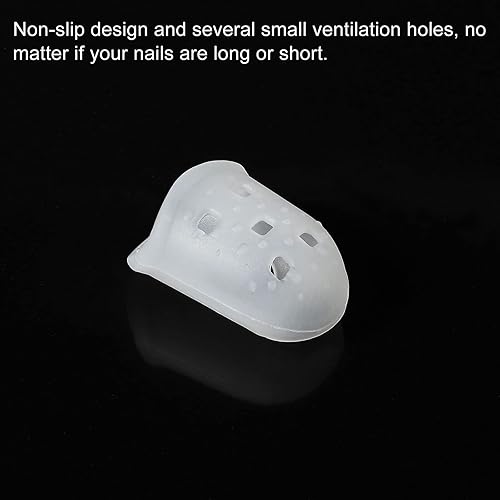Miniatura 4 de PATIKIL Protector antideslizante para las puntas de los dedos, paquete de 20 protectores de dedos de silicona de 0.984in para clasificación de