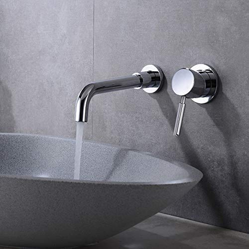 Jinyuze Modern H&C Single Handle Bathroom Sink Faucet 2 Hole Wall Mounted, Finished In Chrome #TOP1