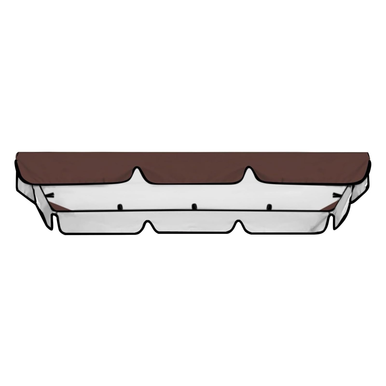 2-/3-Sitzer-Veranda-Schaukel, Ersatzabdeckung, wasserdichte obere Abdeckung, Schaukel, Ersatz, UV-Schutz, Überdachung, für draußen, Hinterhof, Garten (Braun, 210,1 x 144,8 cm)
