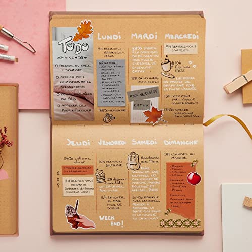 Quo Vadis - Collection: Life Journal Notebook 21 Dots Kraft Stitch with Elastic 15 x 21 cm - Multilingual Edition - Praline - Image 4