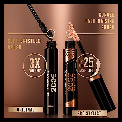 Max Factor 2000 Calorie Pro Stylist Mascara, Black Brown, 9ml, 9 ml (Pack of 1) - Image 4