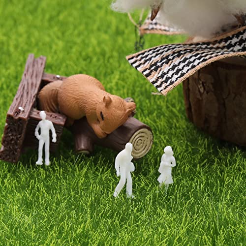 OTOTEC 100Pcs 1:150 White People Unpainted Figures Exquisite Miniature Character Models Decorative Accessories for DIY Making Mini Dollhouse Building - Image 2