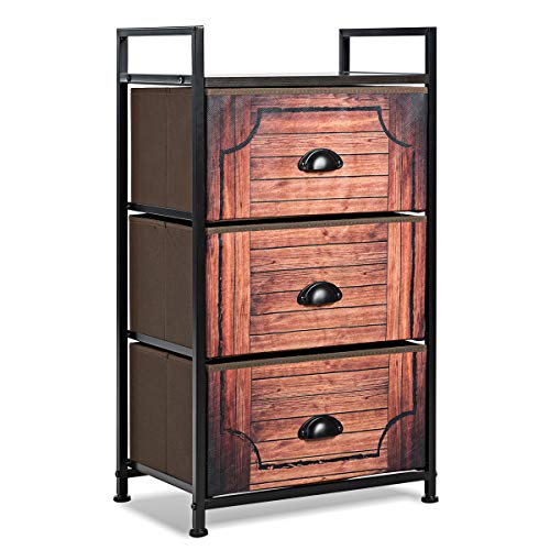 Tangkula 3 Drawer Dresser, Vertical Dresser Storage...