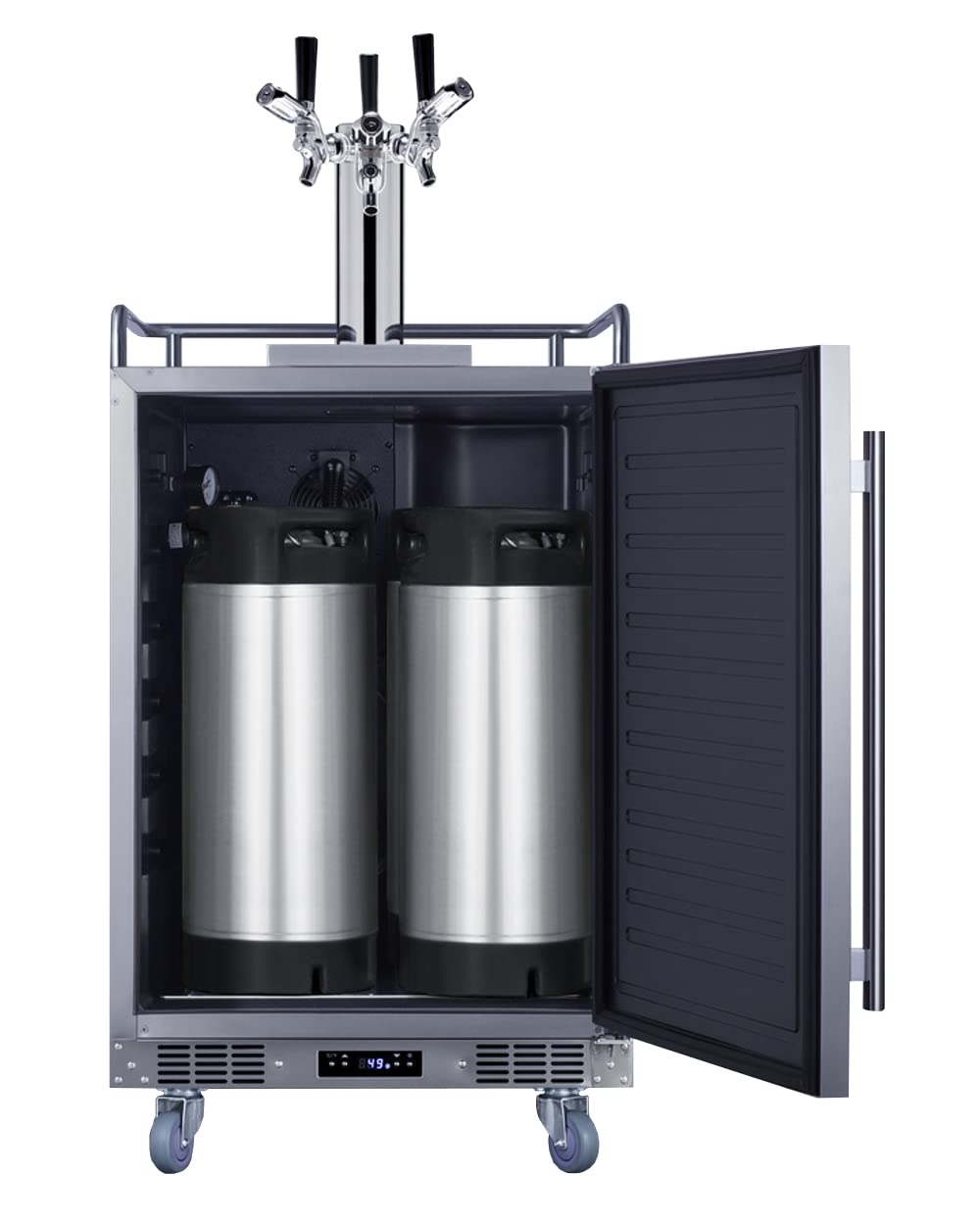 Summit Appliance Bc74oscomtriple 24" Wide Built-In Outdoor Commercial Beer Kegerator, 5.6 Cu.Ft. Interior, Weatherproof, Triple Tap System, Removable Locks, Digital Thermostat, Pro Style Handle on Fridge.com - View 4