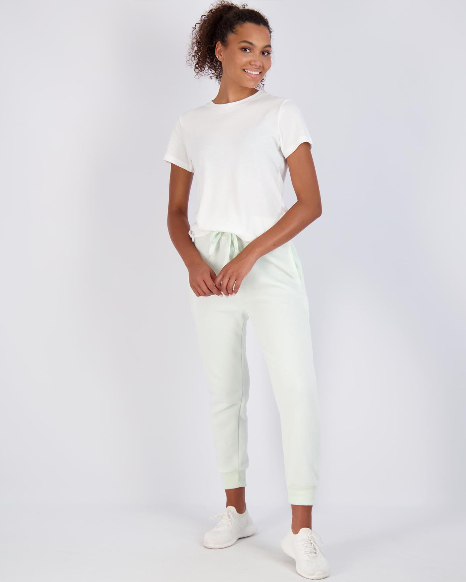 Real Essentials Lot de 3 Pantalons de Jogging en Polaire pour Femme, Coupe décontractée, athlétisme décontracté (Grandes Tailles Disponibles)