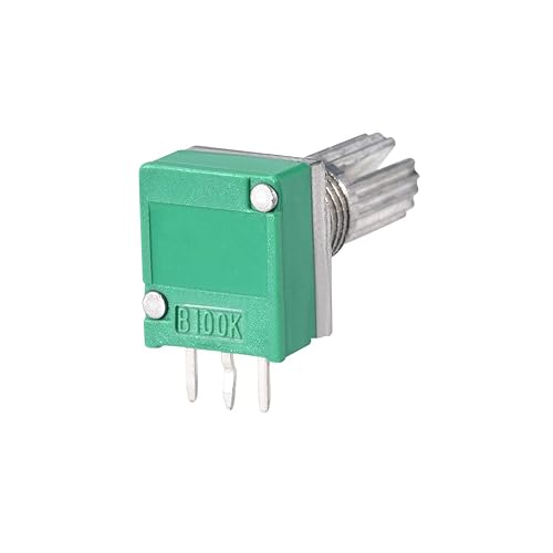 Miniatura 3 de uxcell Potenciómetro B100K Ohm resistencias variables de una sola vuelta de película de carbono giratoria RV097NS, 10 unidades