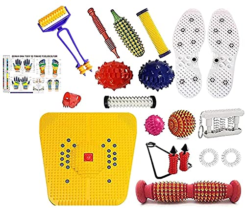 AcuPoints Acupressure Massager & Sujok Therapy Tools Combo Kit For Stress and Pain Relief….(multi)