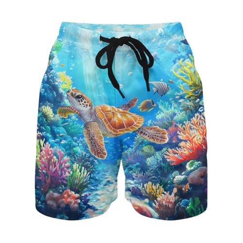 TOADDITDO Boys Swim Trunks Big Kids Breathable Bathing Suit Swimwear Shorts with Pockets