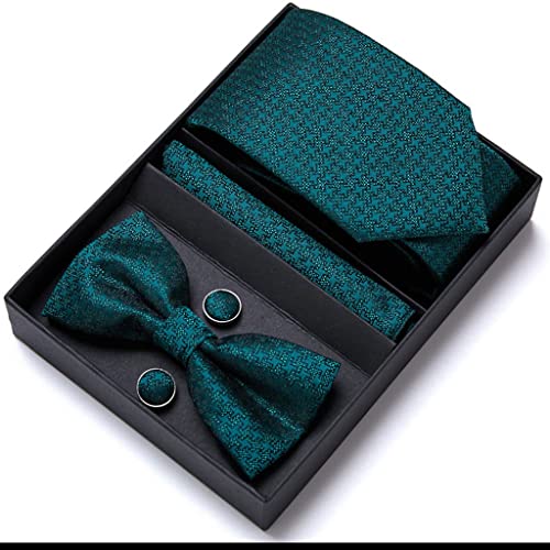Set de 4 piezas para hombre con corbata y pañuelo en caja de regalo