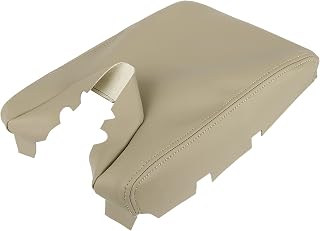 Car Center Console Lid Armrest Seat Box Cover Protector Replacement Microfiber Leather for Acura TL 2009-2014 Dark Beige