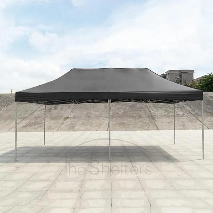 Image of THESHELTERS - 10x20 ft Pop Up Outdoor Canopy Tent, Instant Folding Portable Shelter Garden Tent for Decoration, Party, Event, Wedding & Camping (Black 00)