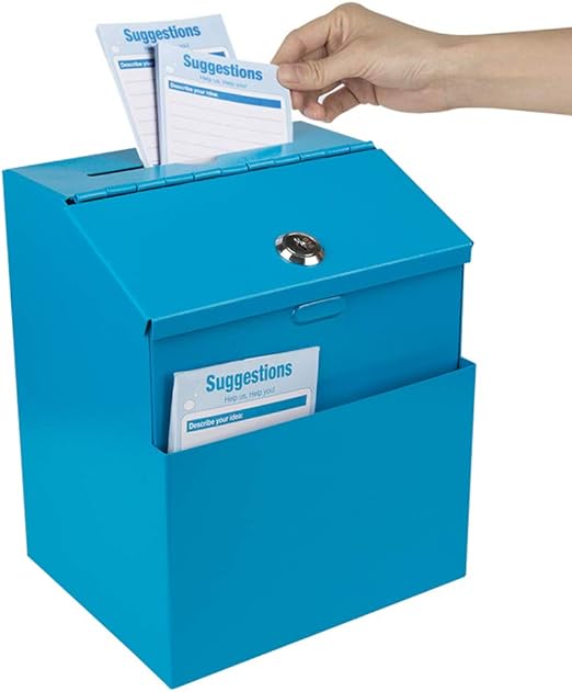 Kyodoled Metal Suggestion Box with Lock Wall Mounted Ballot