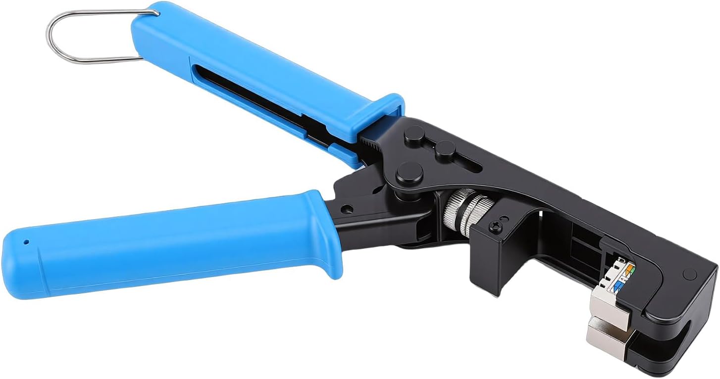 Luqeeg Network Cable Punch down Tool, Adjustable Depth Speed Punchdown Tool with Erosion Resistants Stainless Steel Blades, Ergonomic Handle for CAT5 CAT6 90 & 180 Degree Modules