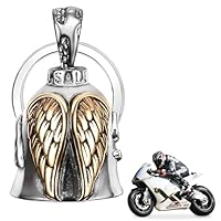 Guardian Bell Biker Bell, Motorrad Glocke Glücksbringer,Biker Bell Motorrad Glöckchen,Edelstahl Motorradglocke,Zubehör Motorrad Glocke Aufhänger,Motorradglocke Schlüsselanhänger für Segne Den Frieden