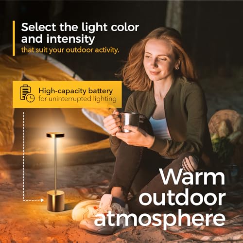 P-Maggia Pack Of 2 Cordless Table Lamps, 3 Color Stepless Dimming, 5000Mah Rechargeable Battery Operated Lamp, Outdoor Cordless Lamp thumb #7