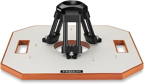 PROAIM Cámara de cine de alta resistencia de 2.953 in para cámara profesional. Elevador de 6.5 pulgadas/mini trípode con tablero de madera octágona.