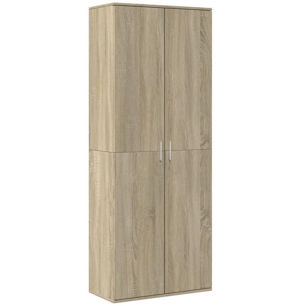 IKAYAA Putzschrank Besenschrank schmal Mehrzweckschrank Haushaltsschrank Hochschrank Lagerschrank Aufbewahrungsschrank Werkzeugschrank Schrank aus Holz-Sonoma Eiche-70x35x180 cm