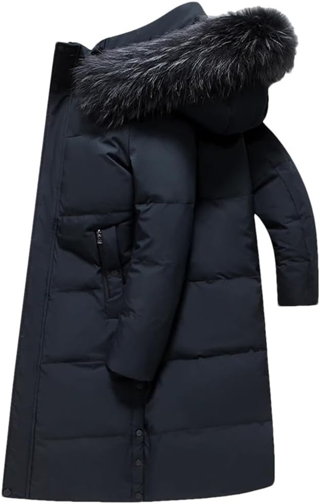 Haitpant Men Thickened Down Jacket -30 Winter Warm Down Coat Jacket Long White Duck Hooded Down Parkas