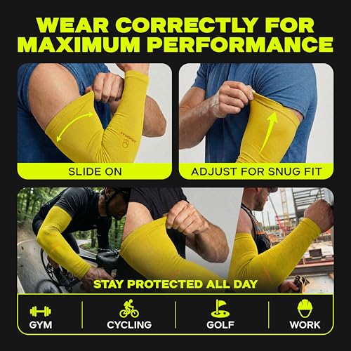 Image of ARMORAY Arm Sleeves for Men and Women - UV Sun Protection Cooling Compression - Tattoo Cover Up Sleeve for Daily Wear & Work