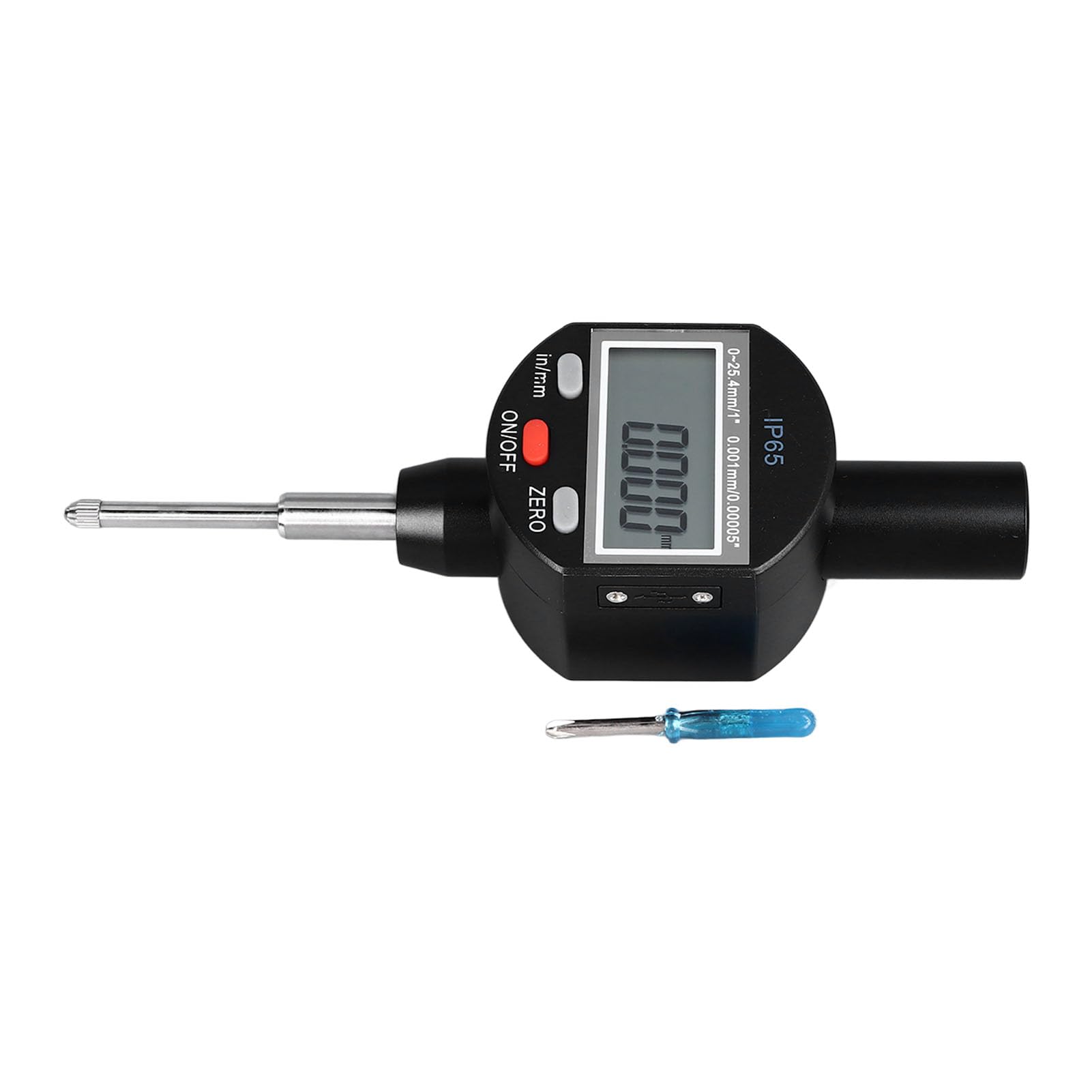ViaGasaFamido Indicador de Cuadrante Pantalla Digital Indicador de Cuadrante de Rango de 0 a 25,4 Mm Resolución de 0,001 Mm Herramienta de Medición de Aleación de Aluminio para Maquinistas de