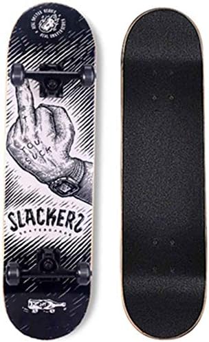 WSJYP Adult Complete Skateboards, 31"X7.8"Inches Double Kick Trick Skateboards, Cruiser Penny Kids Beginners Longboard Boys Girls,C