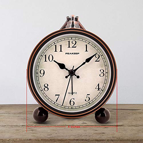 Peakeep MHP-301-ARABIC 4 Inch Small Battery Operated Antique Retro Analog Alarm Clock thumb #6