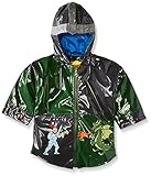 Kidorable Dragon Knight Grey/Green PU All-Weather Raincoat for Boys With Fun Knight's Helmet