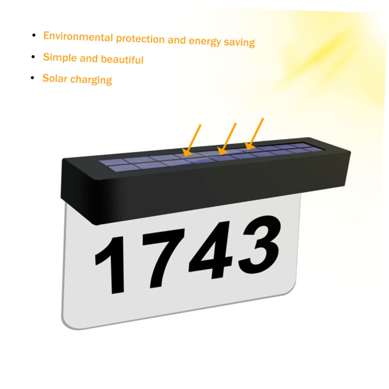 Uonlytech Luce Solare Led Esterno Per Numeri Civici Lampada Solare Per Cortile Realizzata in Materiale Durevole